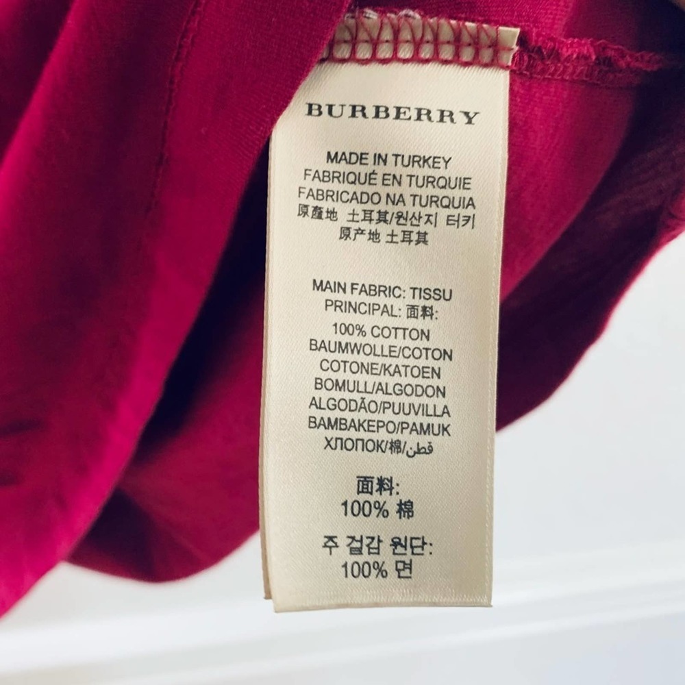 Burberry Brit v neck 3/4 long sleeve top burgundy size small - Picture 6 of 6